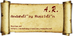 Andaházy Ruszlán névjegykártya